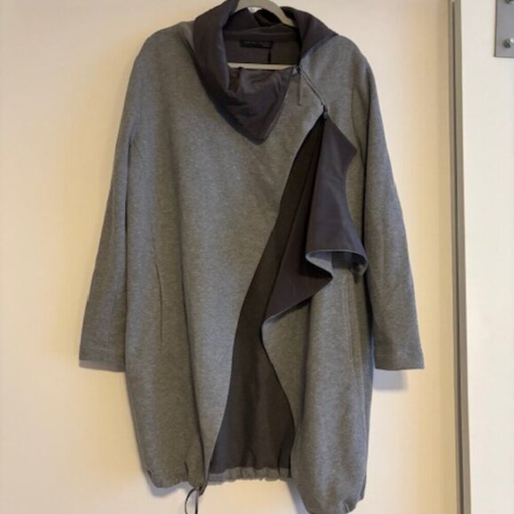 Fabiana Filippi Jersey Mid-Length Asymmetrical Coat size XXL - Picture 2 of 7
